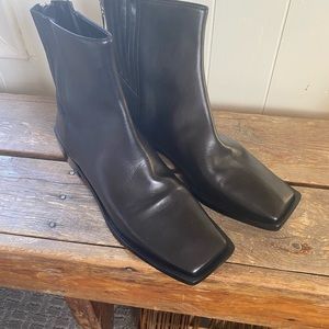 Black Shultz Ankle Boots